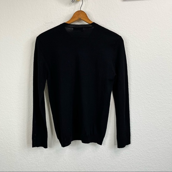 The Kooples Slit Slip Pocket V Neck Lambswool Sweater - Picture 6 of 9